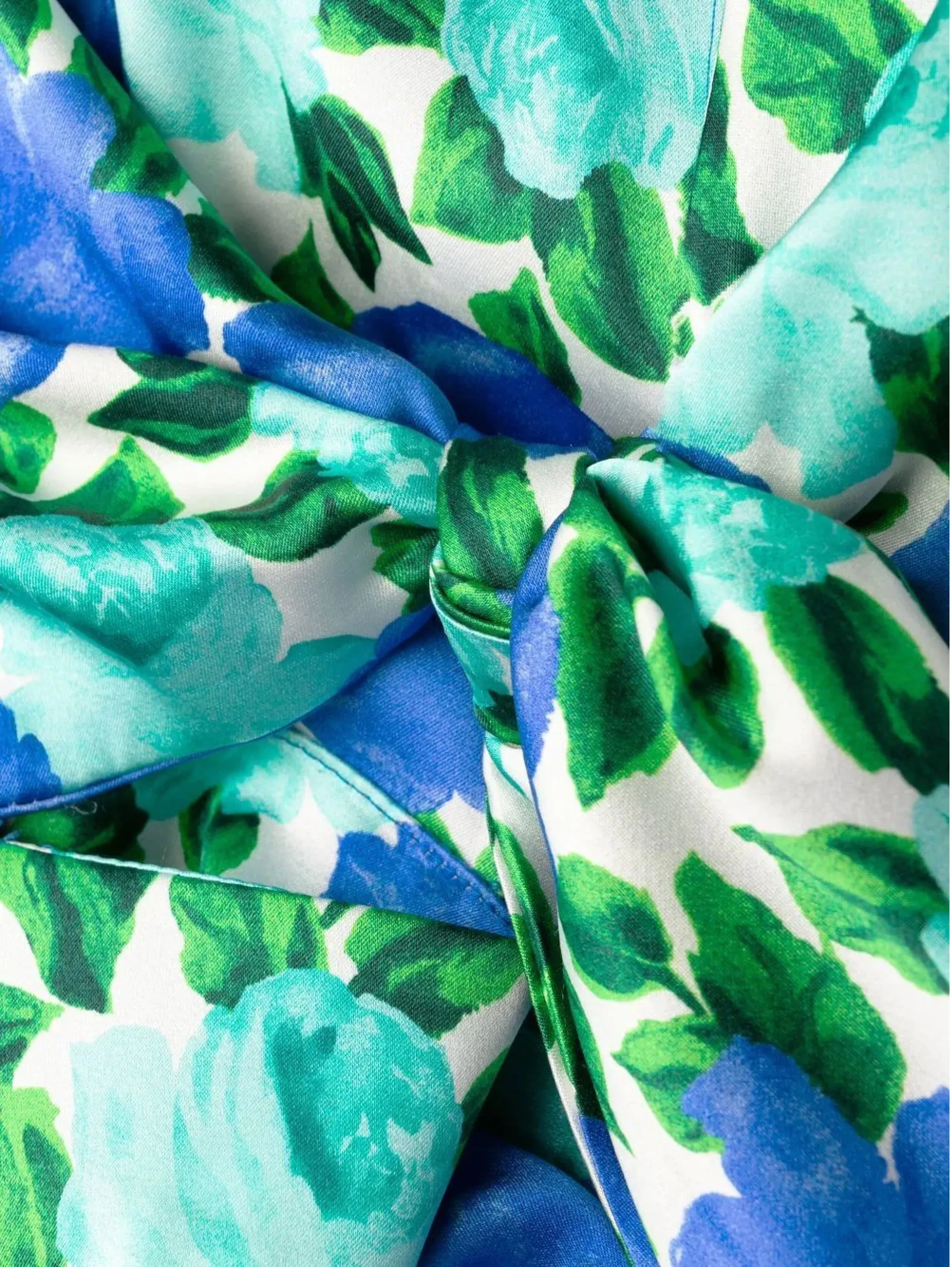 Abito Midi con Scollatura Reversibile Bluette/Verde