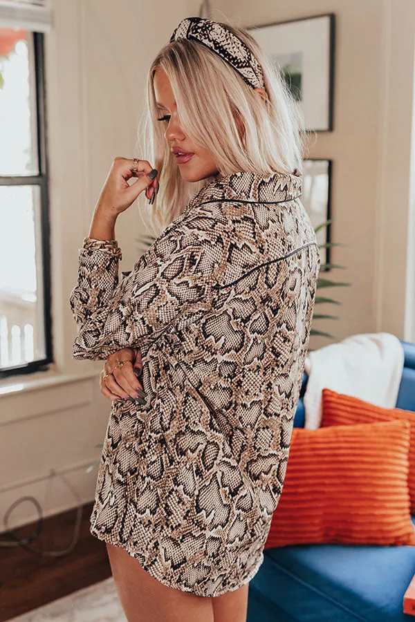 Afternoon Nap Snake Print Pajama Top
