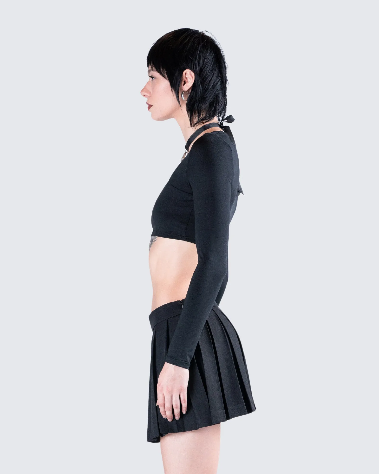 Amara Black Square Neck Top
