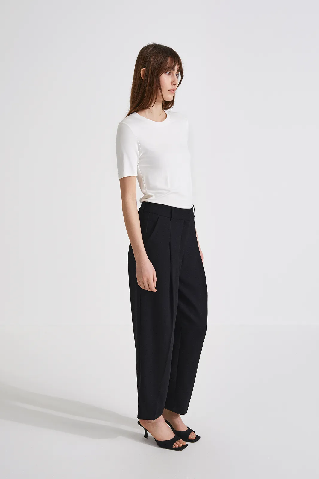 ANKLE LENGHT SUIT TROUSERS - BERGA BLACK