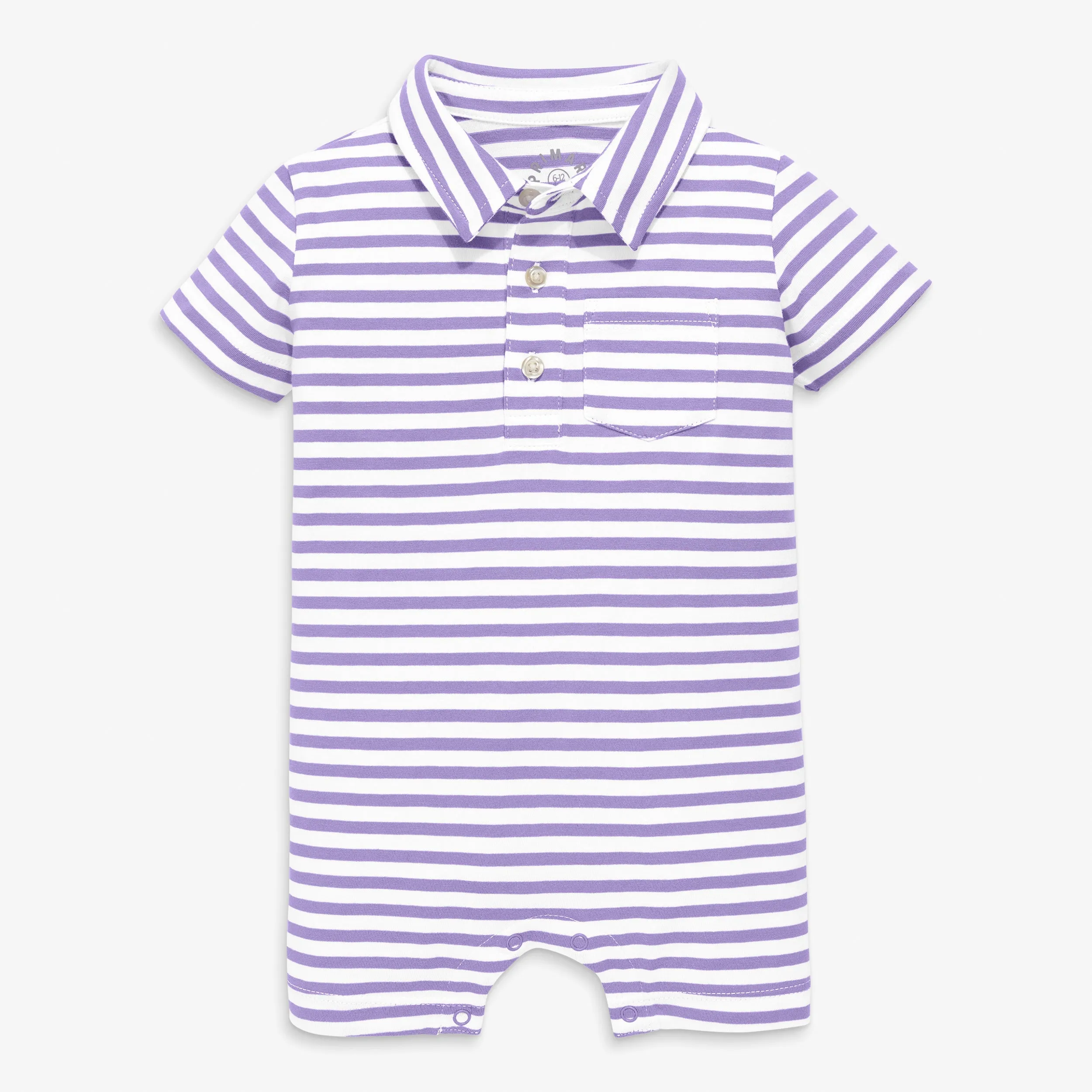 Baby polo shortie in mini stripe