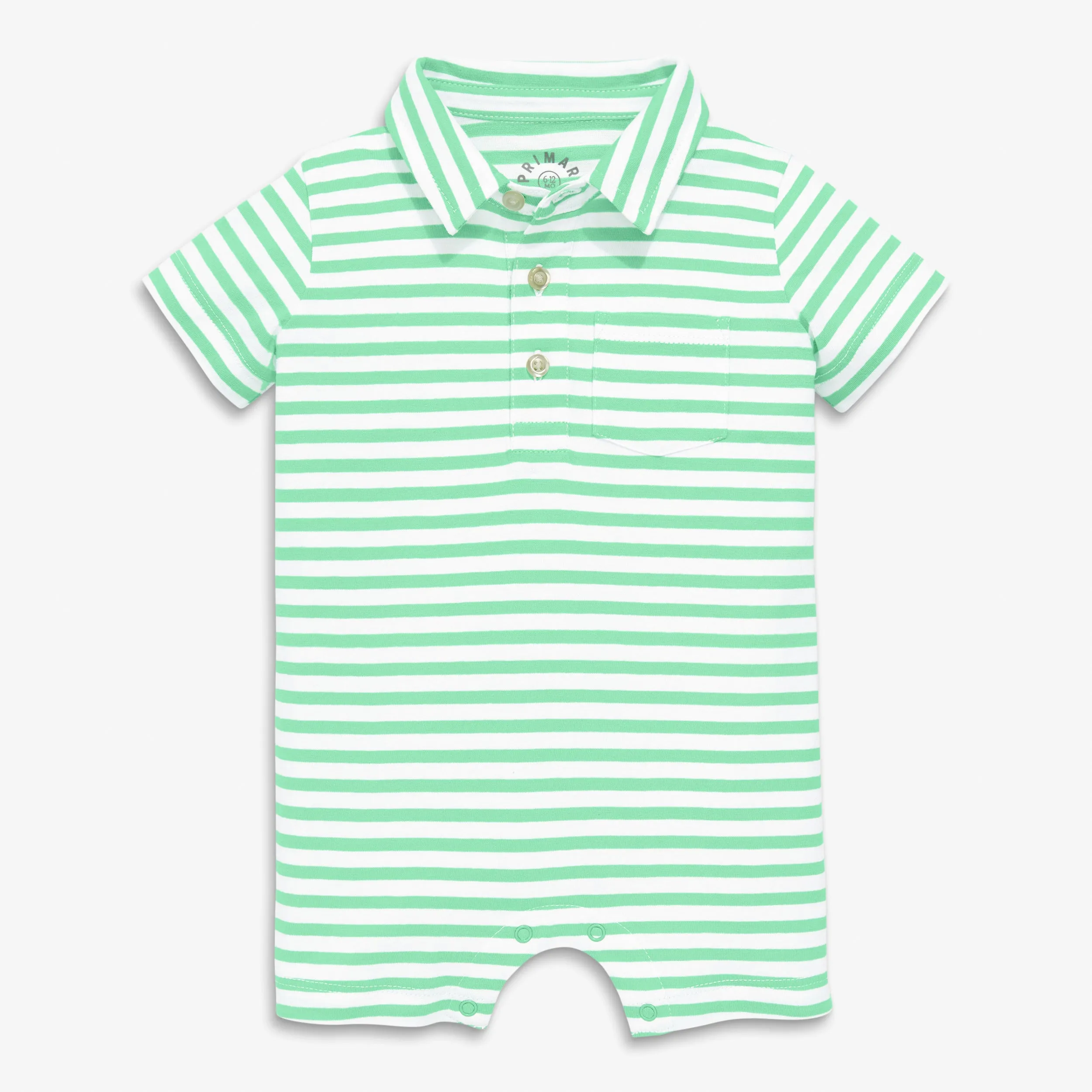 Baby polo shortie in mini stripe