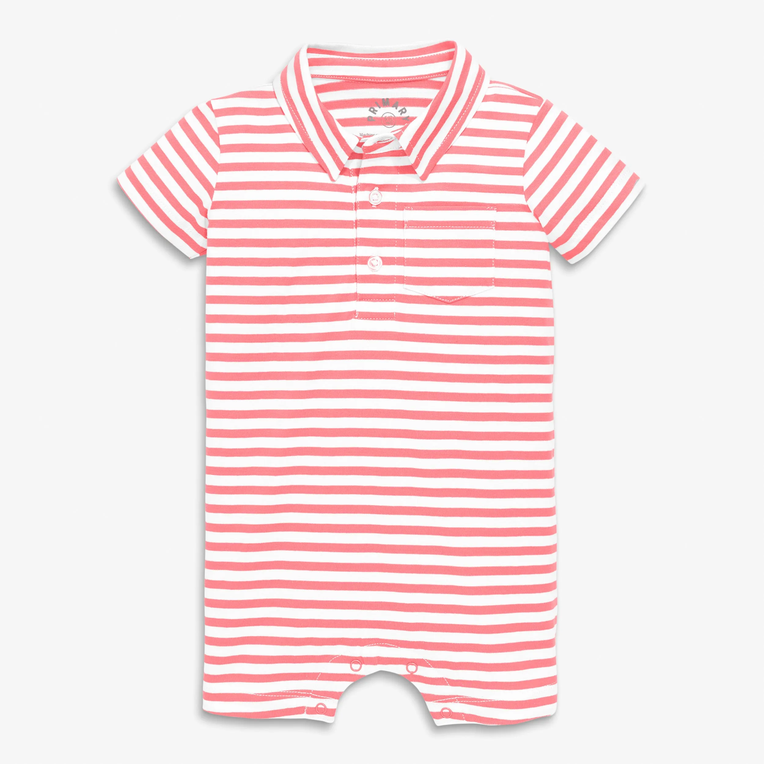 Baby polo shortie in mini stripe