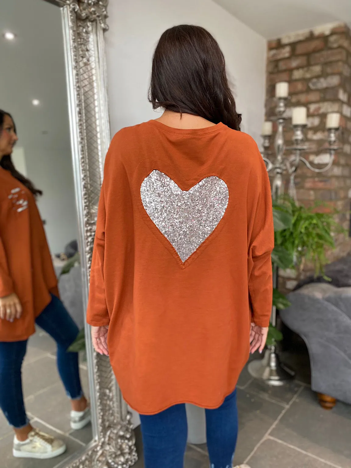 Back Detail Shimmer Heart Top Lori