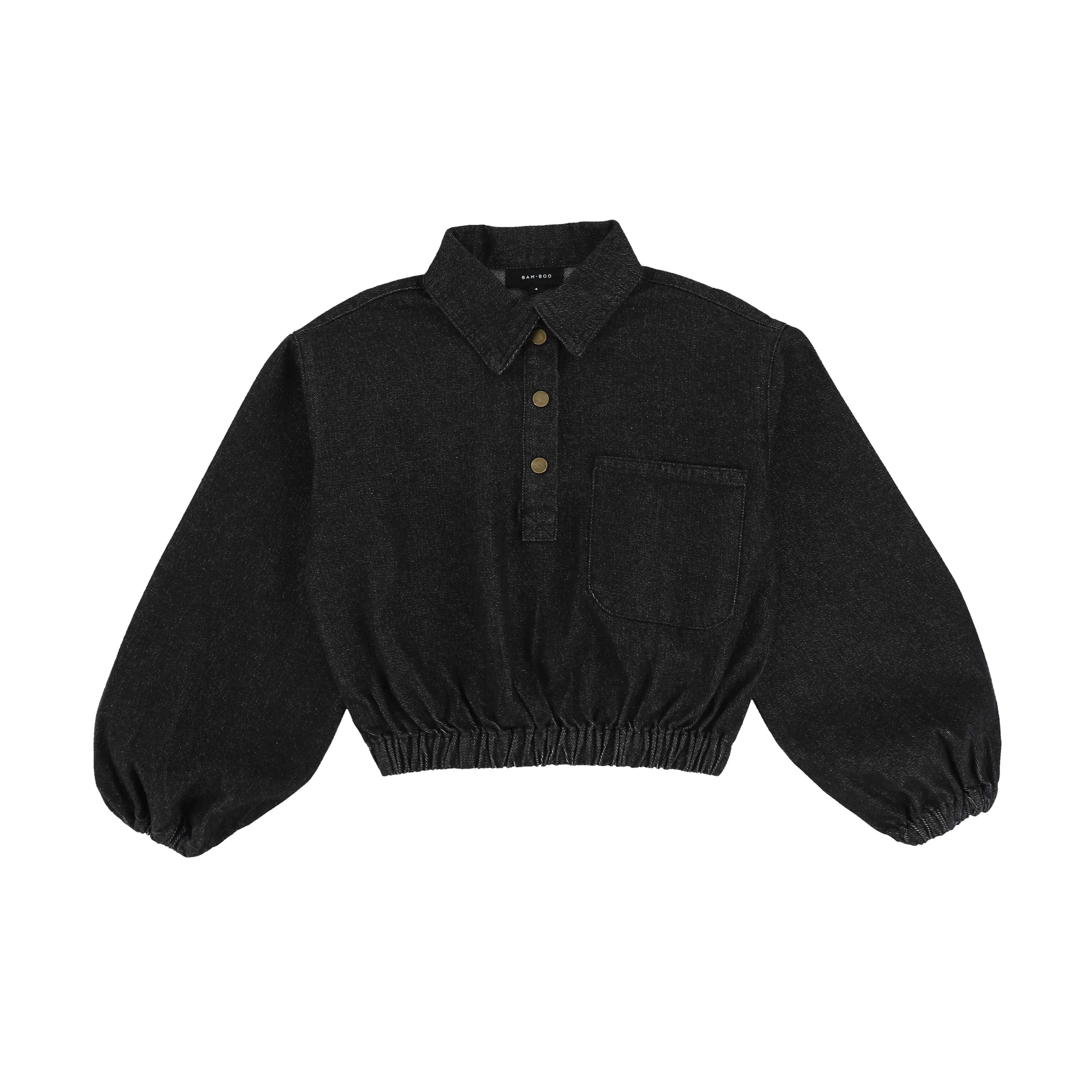 Bamboo Black Denim Wash Pocket Polo [Final Sale]