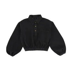 Bamboo Black Denim Wash Pocket Polo [Final Sale]