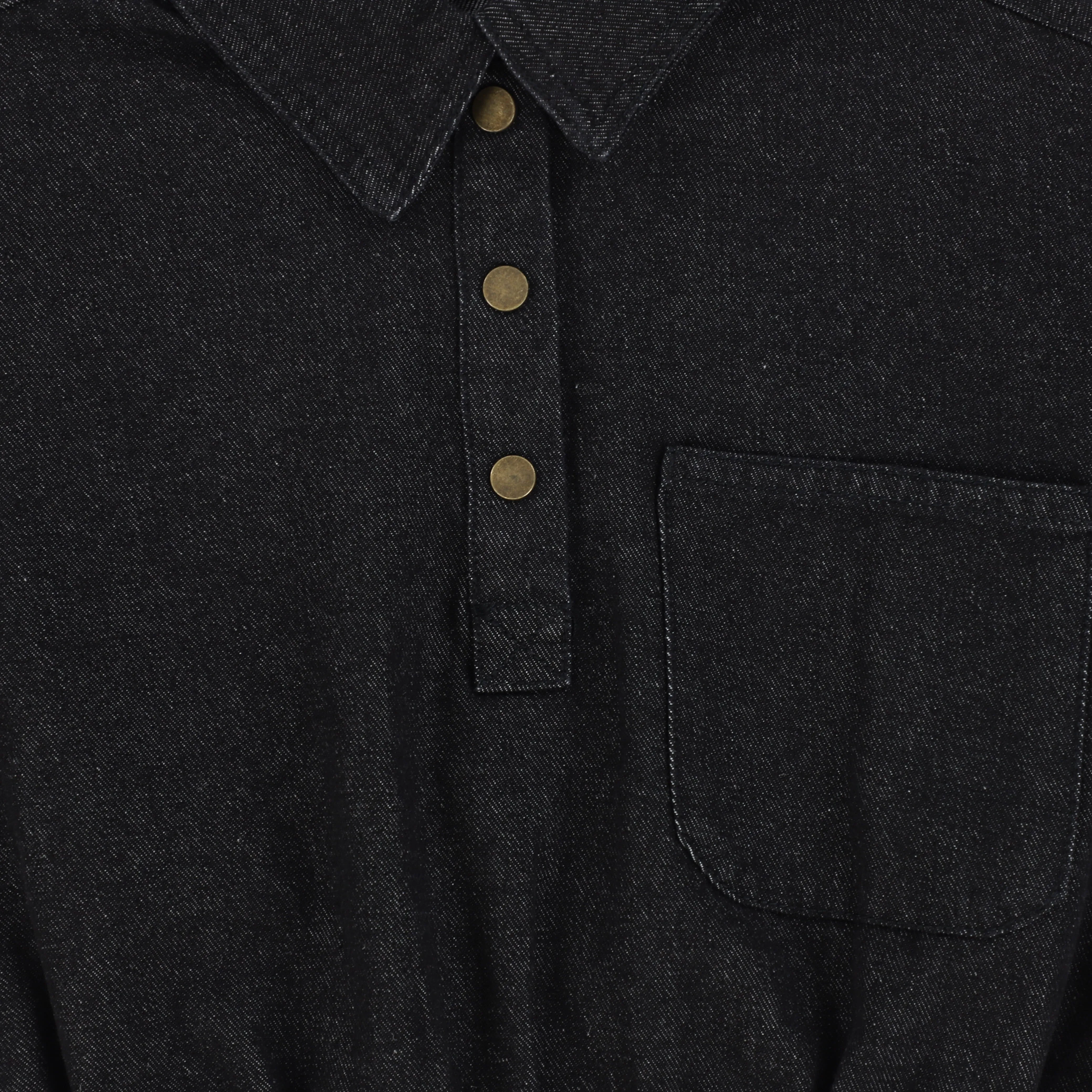 Bamboo Black Denim Wash Pocket Polo [Final Sale]