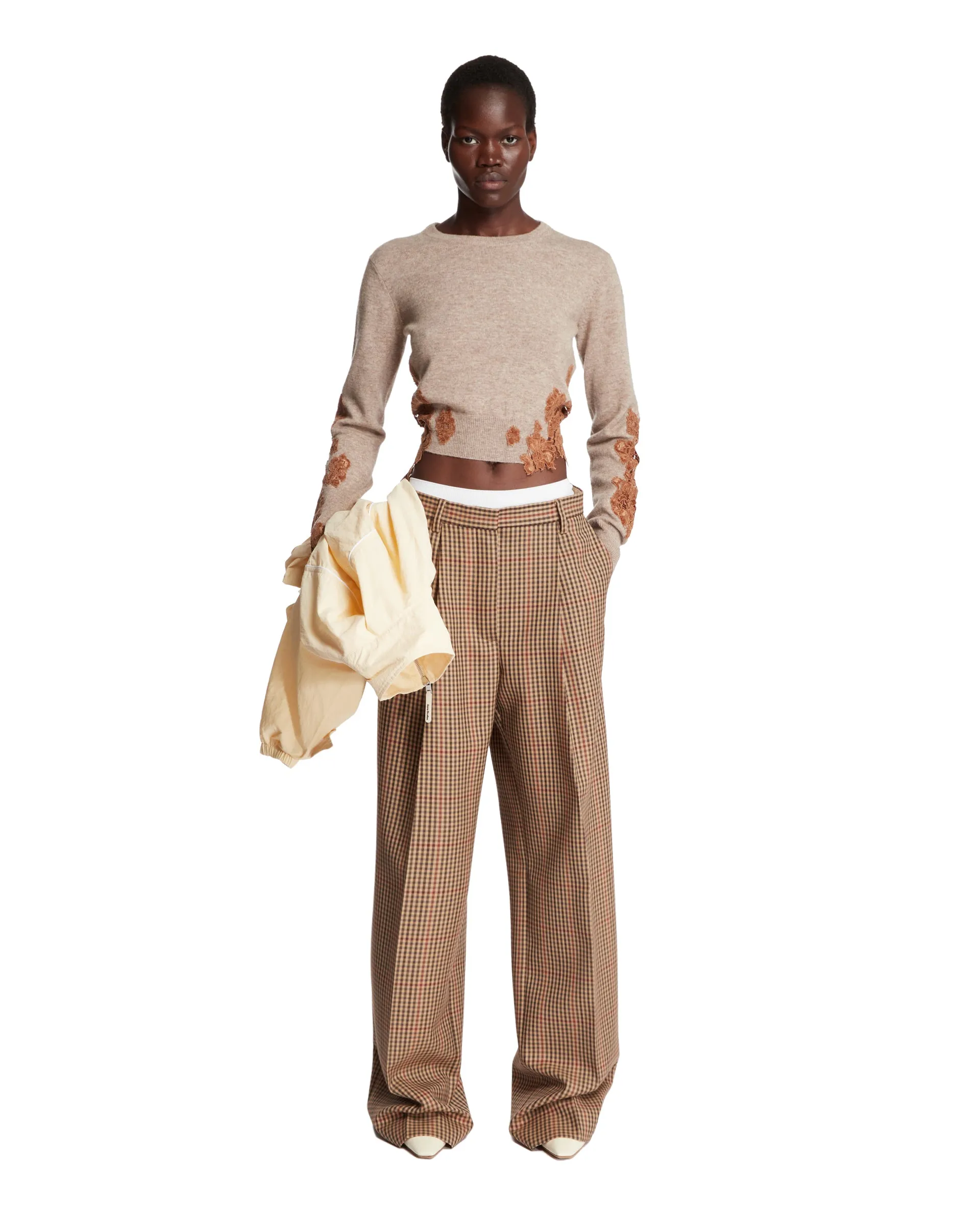 Beige Lace Trim Jumper