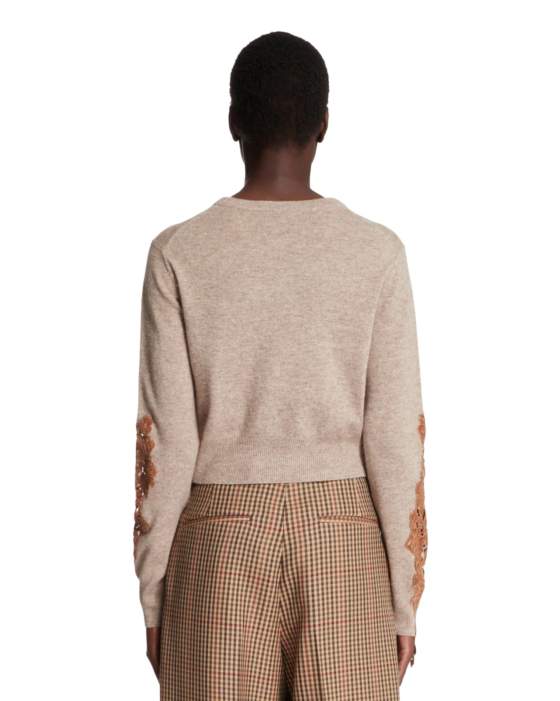 Beige Lace Trim Jumper