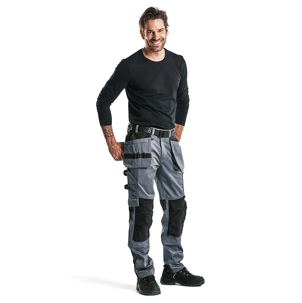 Blaklader 1555 Holster Pocket Craftsmen Work Trousers Grey / Black