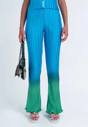 Box Pleat Flare Pant - Green Orb