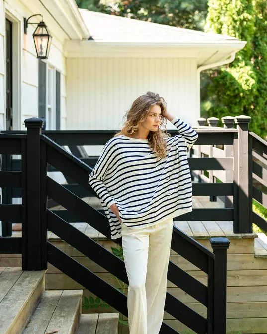 Catalina Sweater in Navy Stripe