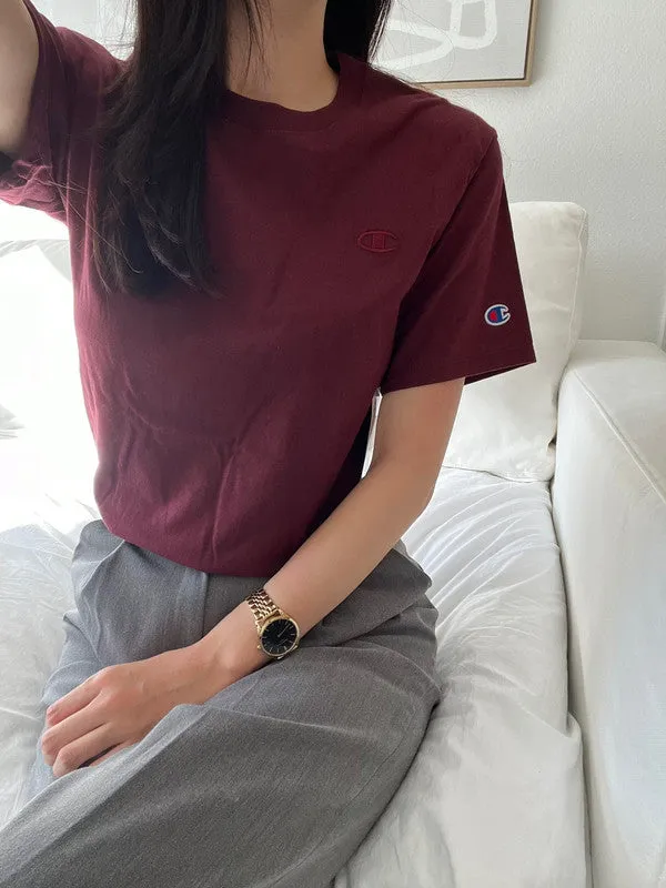 Champion Classic Tee, Embroidered C Logo Maroon T0223 029