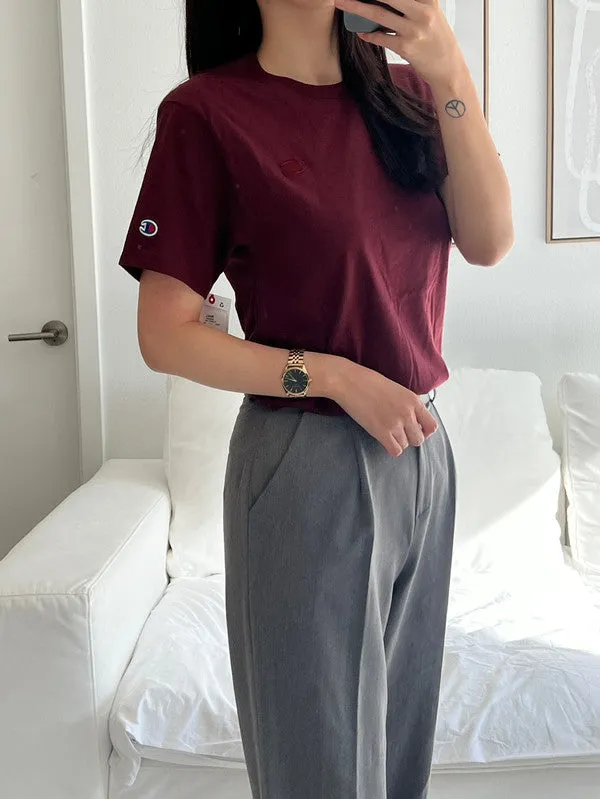 Champion Classic Tee, Embroidered C Logo Maroon T0223 029