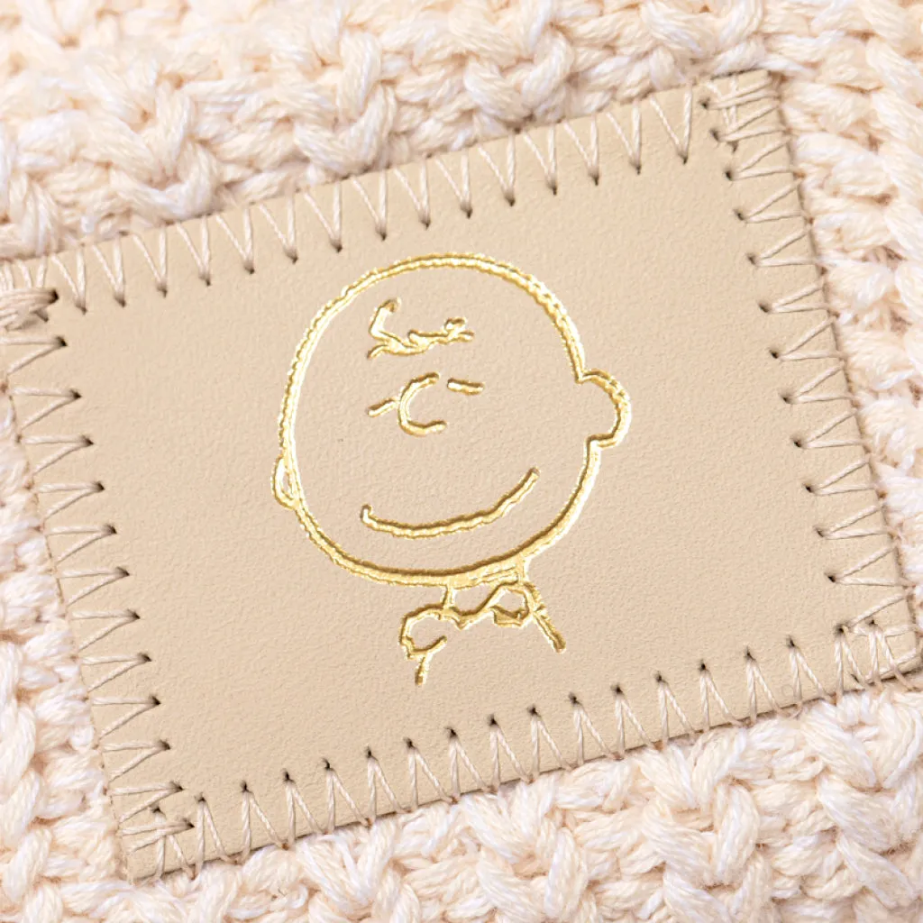 Charlie Brown White Speckled Pom Beanie