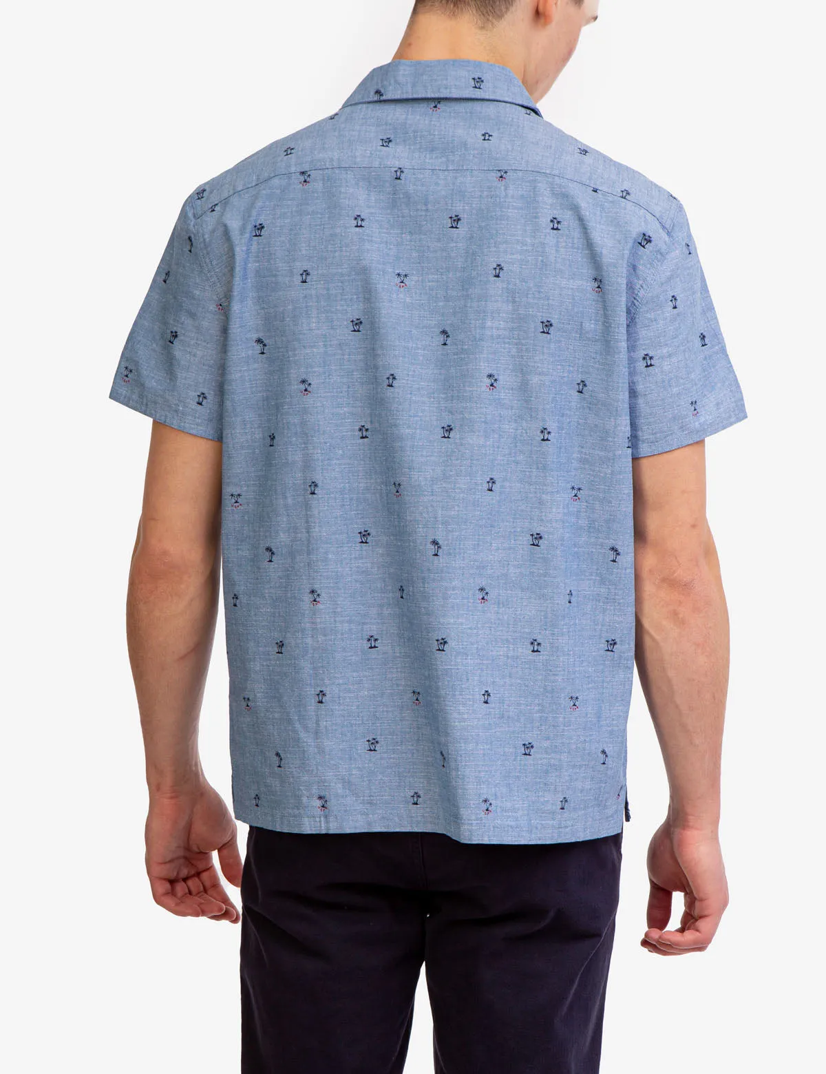 CONVERTIBLE COLLAR SLUB CANVAS SHIRT