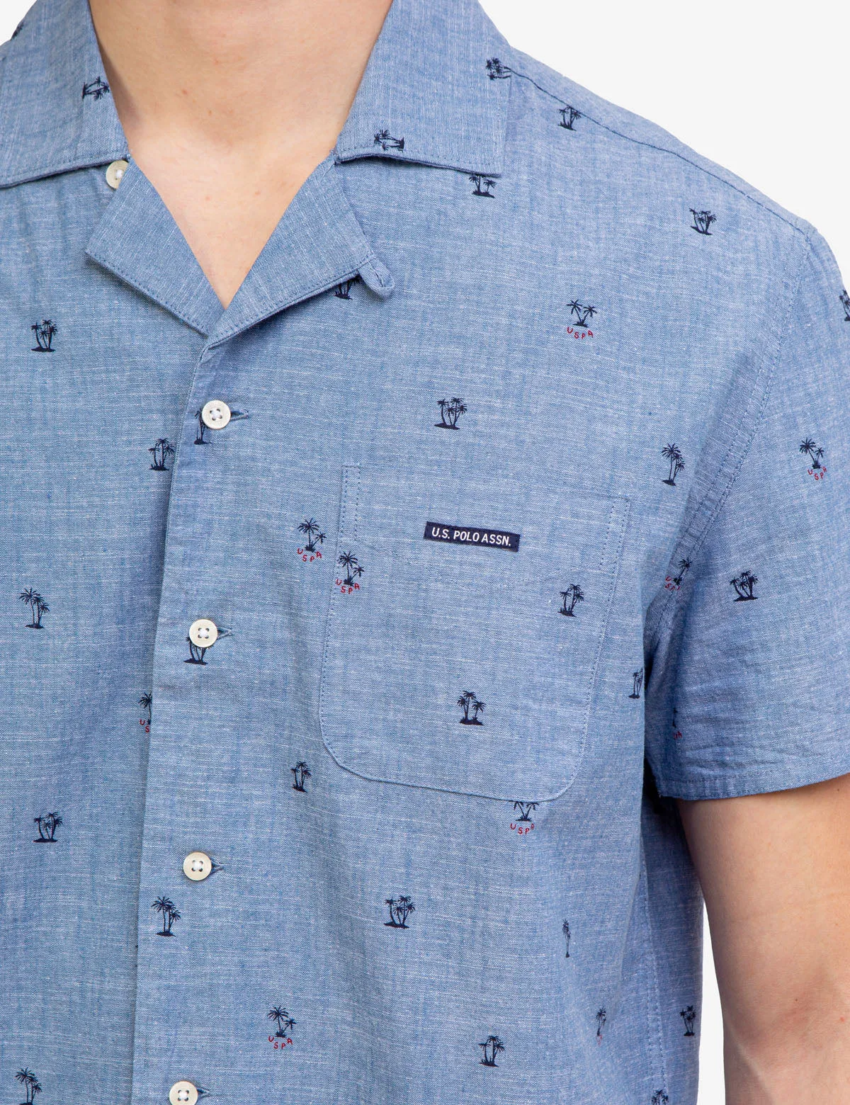 CONVERTIBLE COLLAR SLUB CANVAS SHIRT