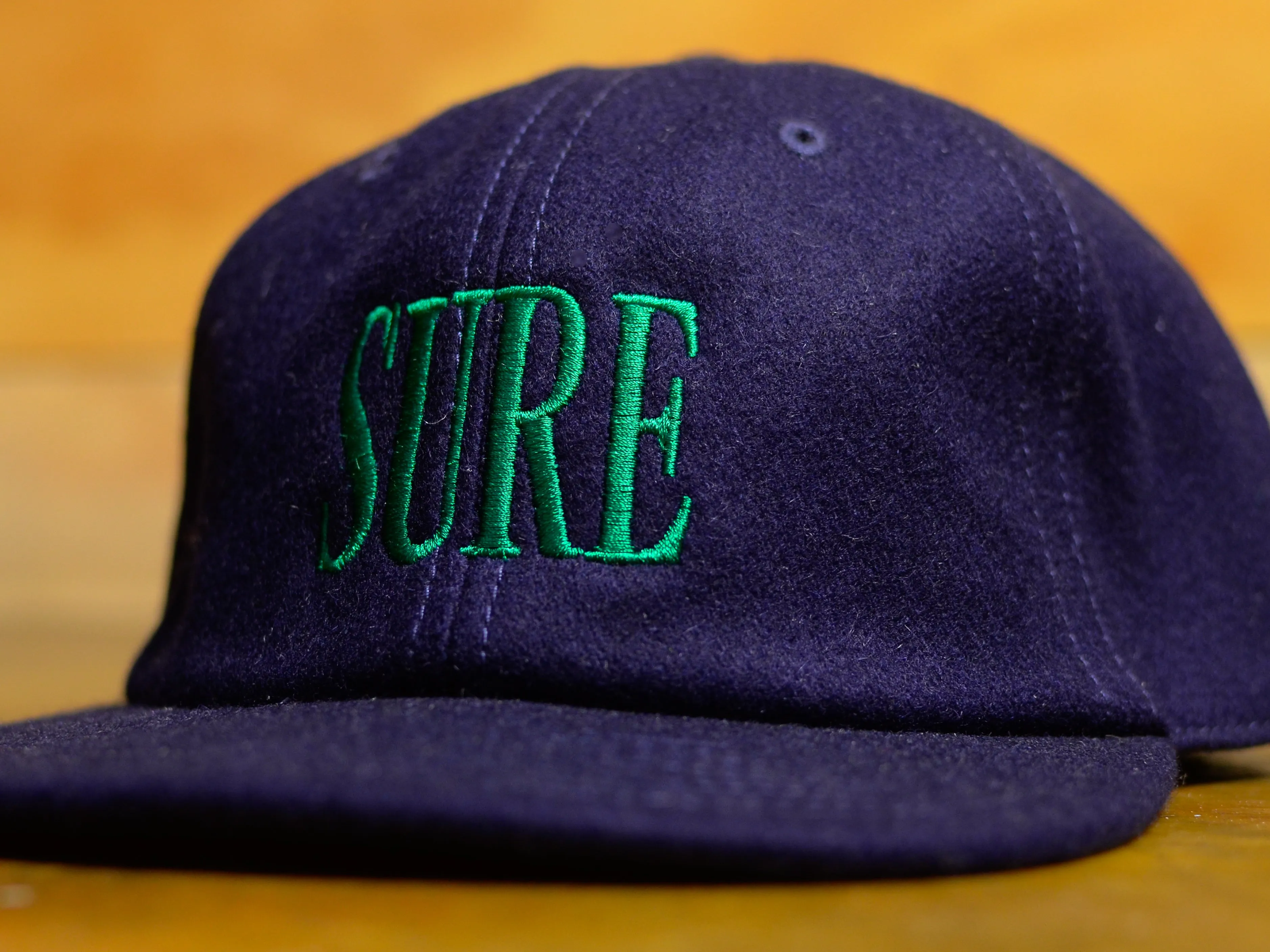 Crew Embroid Wool Cap - Navy