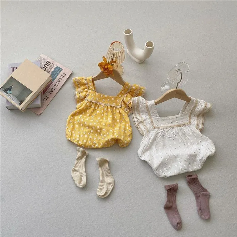 Daisy Square Neck Romper