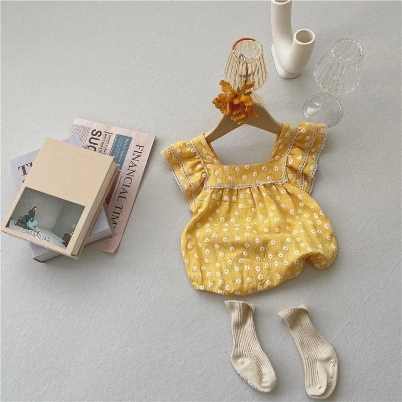 Daisy Square Neck Romper