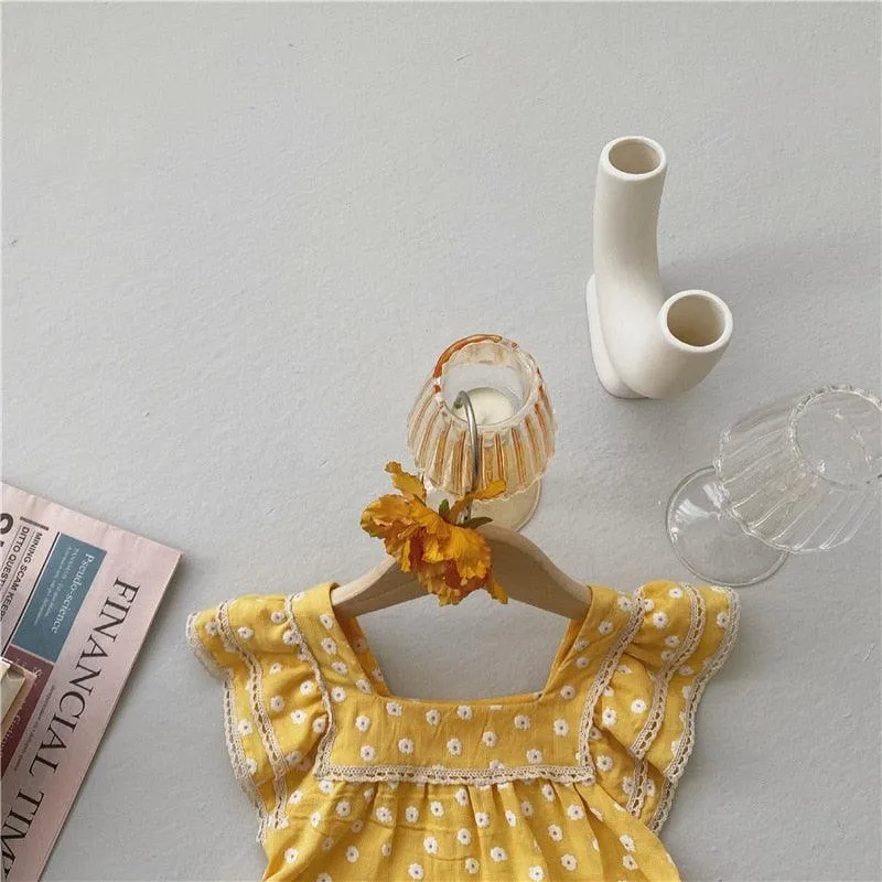 Daisy Square Neck Romper