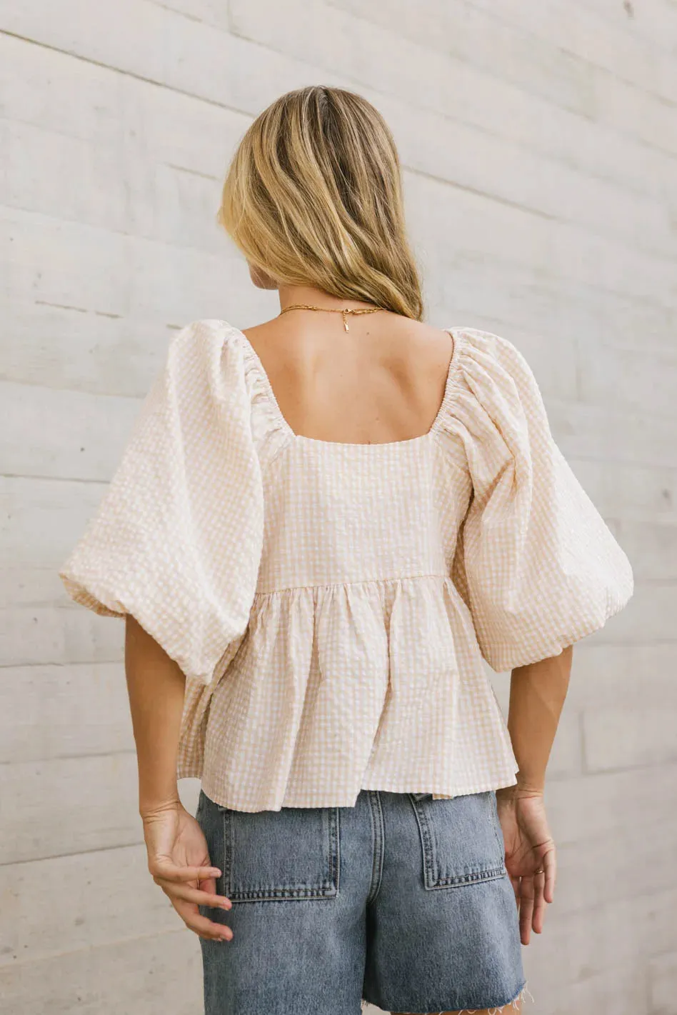 Delilah Gingham Peplum Top - FINAL SALE