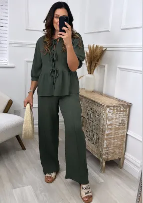 Devlin Khaki Tie Detail Set