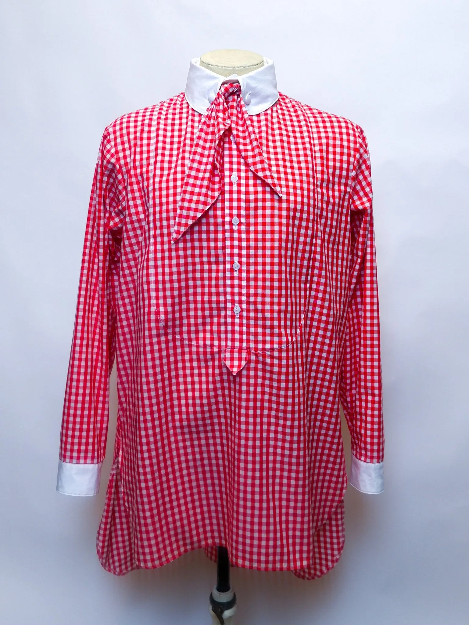 DRESS SHIRT IN RED CHECK WITH WHITE CONTRAST - MADE TO ORDER