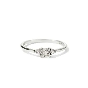 Florence Ring, White Topaz, Silver