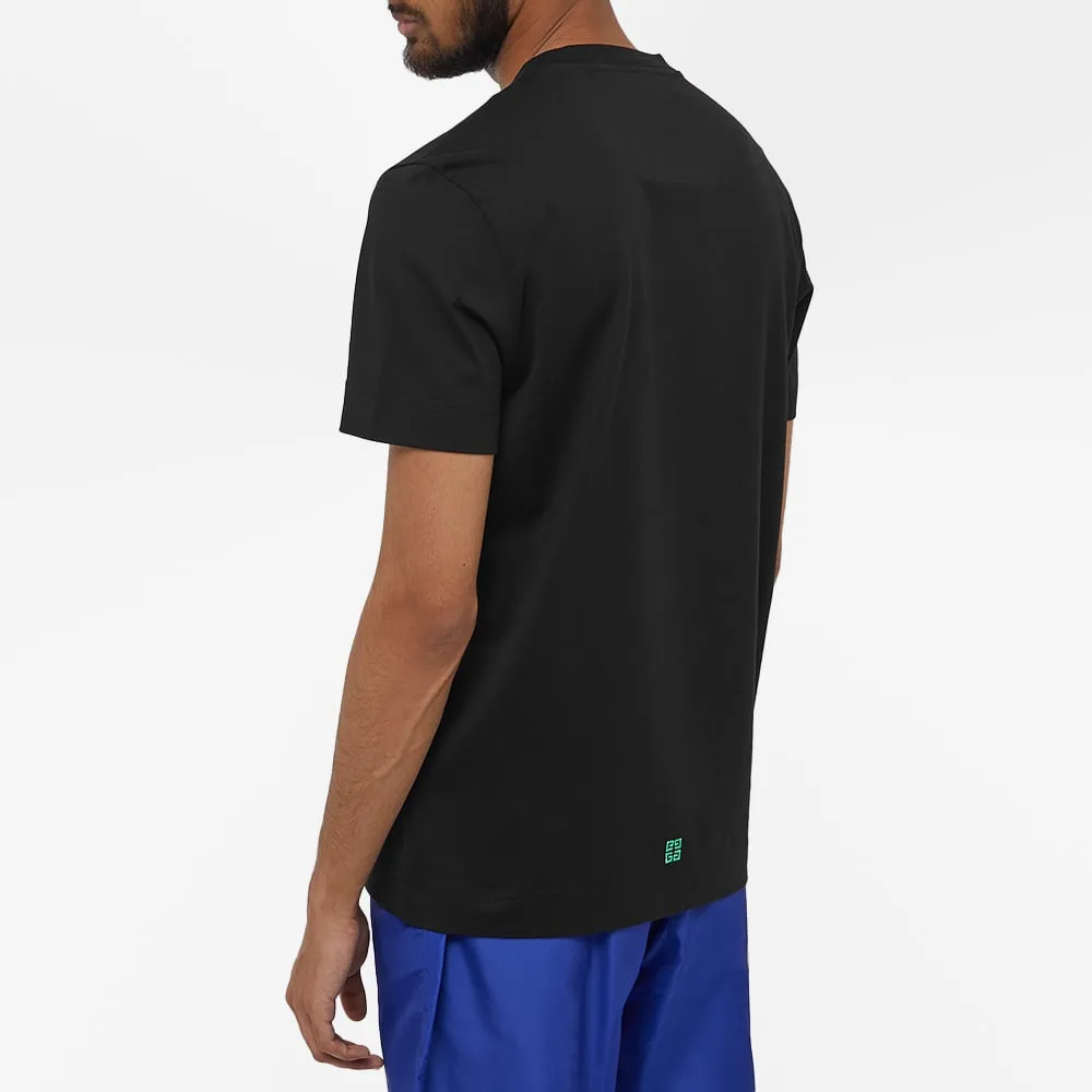 Givenchy Multicoloured Embroidered Logo T-Shirt Black Slim Fit