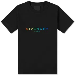 Givenchy Multicoloured Embroidered Logo T-Shirt Black Slim Fit