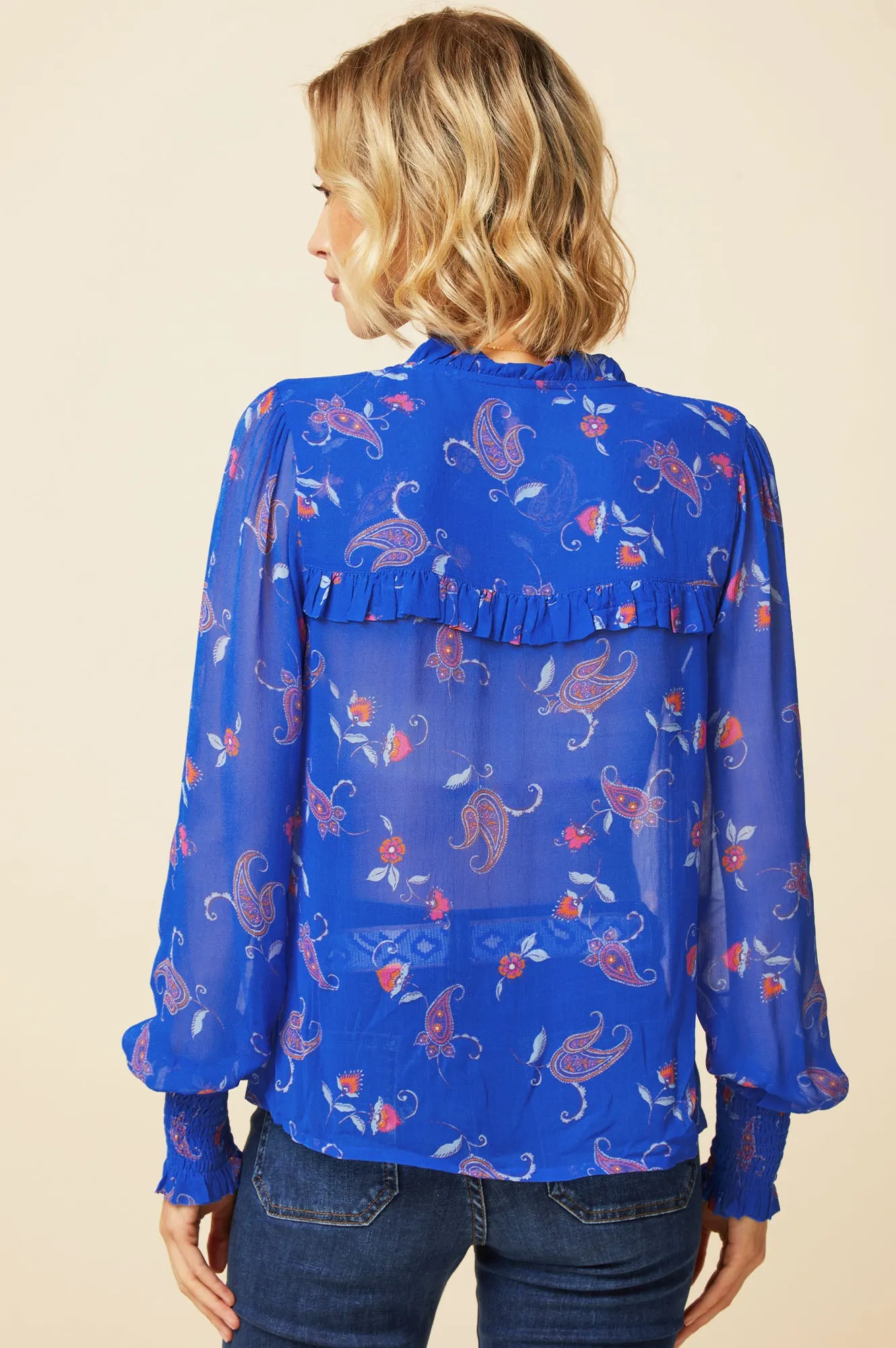 Kaitlyn Blouse | Cobalt/Orange