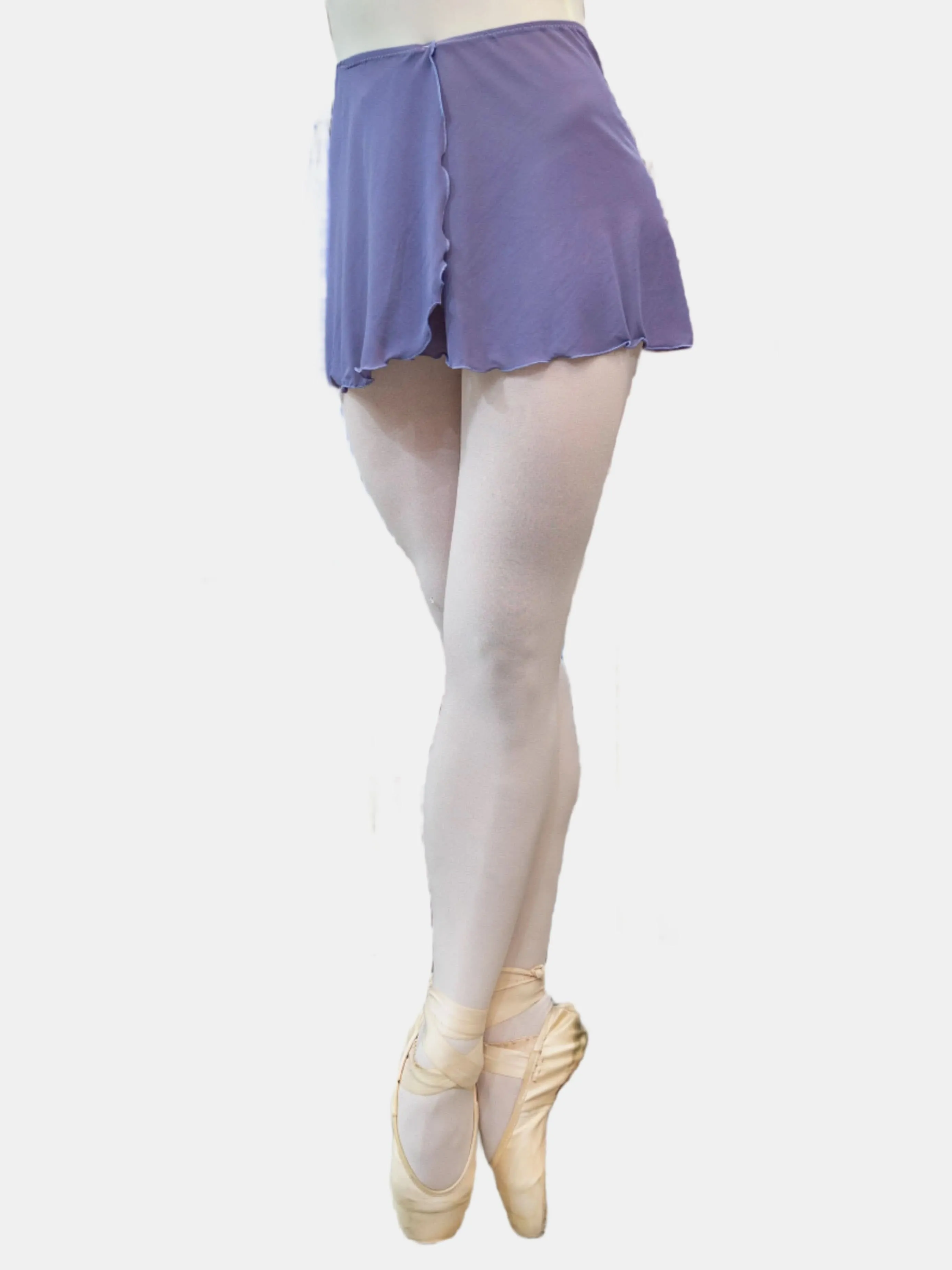 Mauve Mesh Wrap Short Dance Skirt MP301