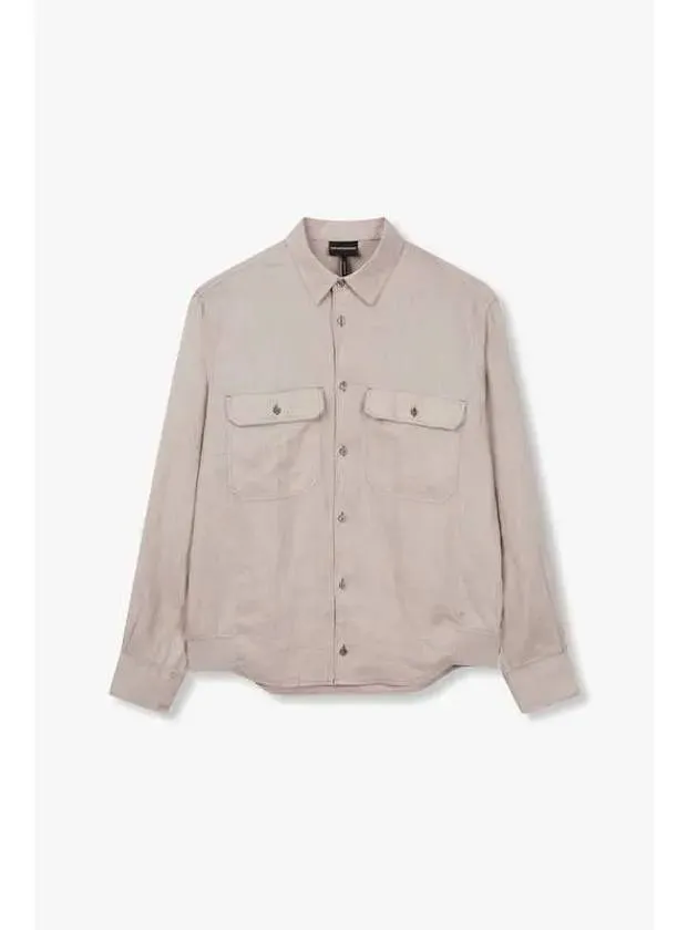 Men s Comfort Fit Easy Linen Shirt Beige