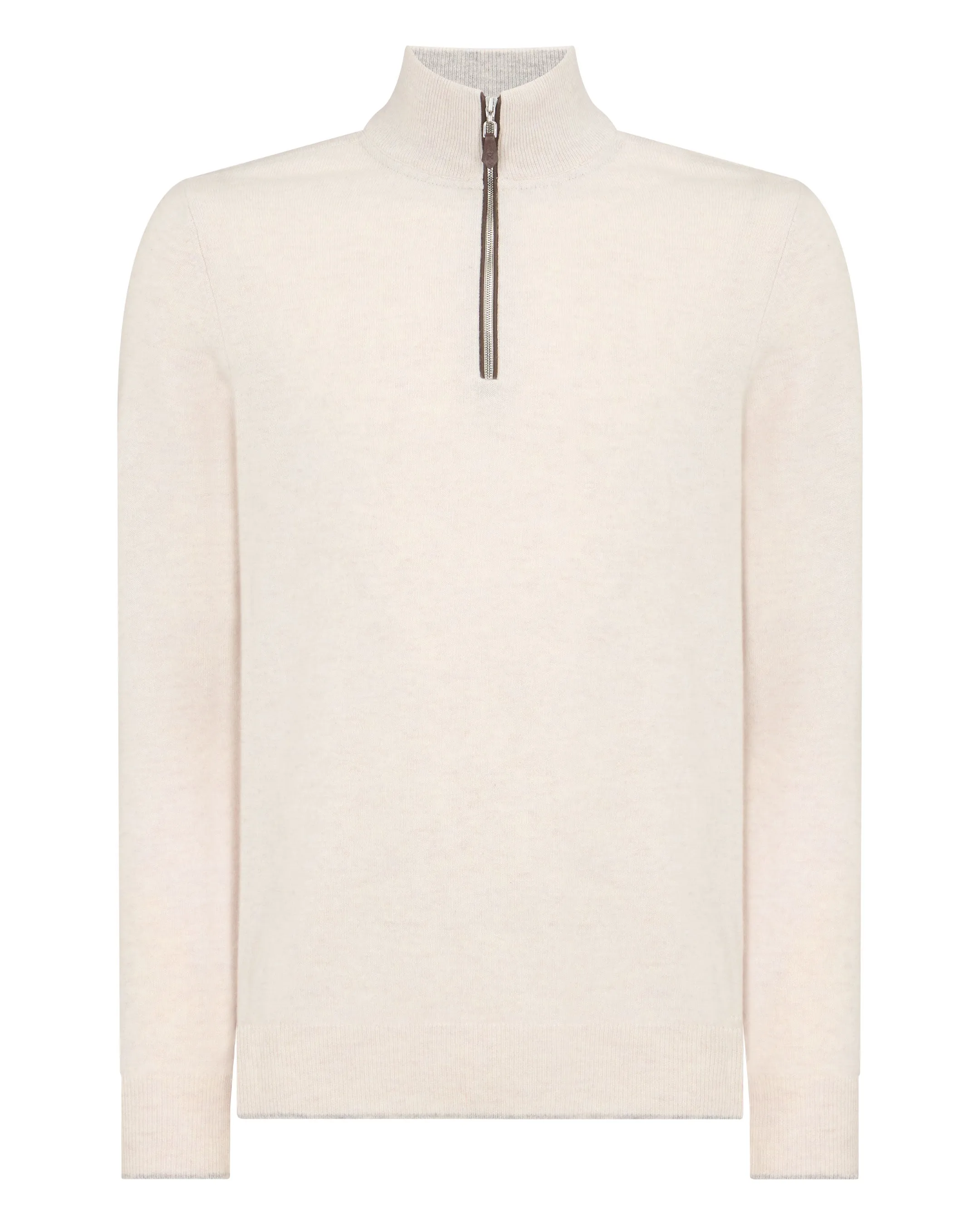 Men's Carnaby Half Zip Cashmere Jumper Frost White