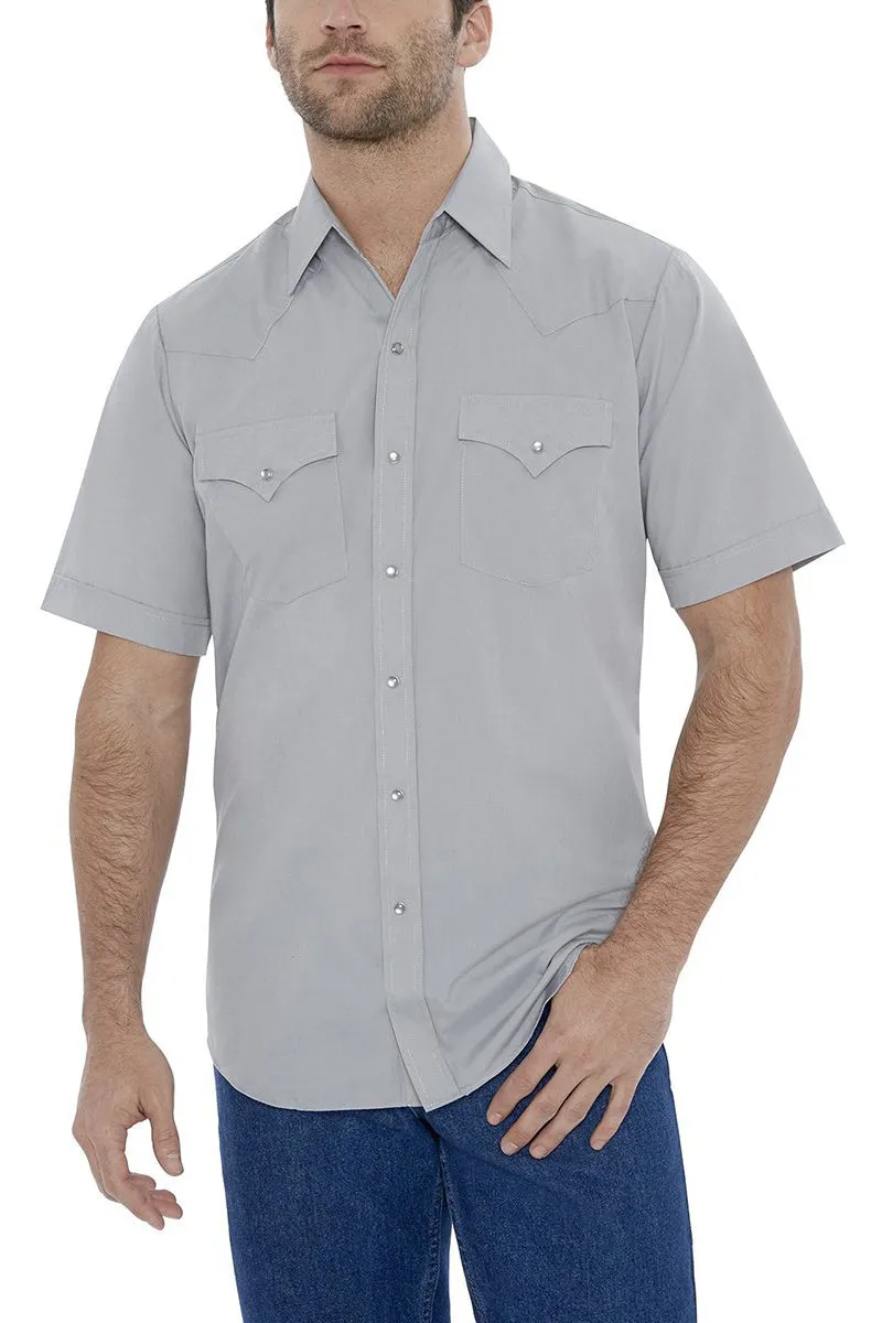 Men's Ely Cattleman Short Sleeve Solid Western Snap Shirt