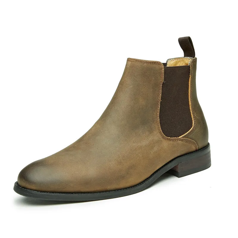 Men's Genuine Leather Chelsea Dress Boots