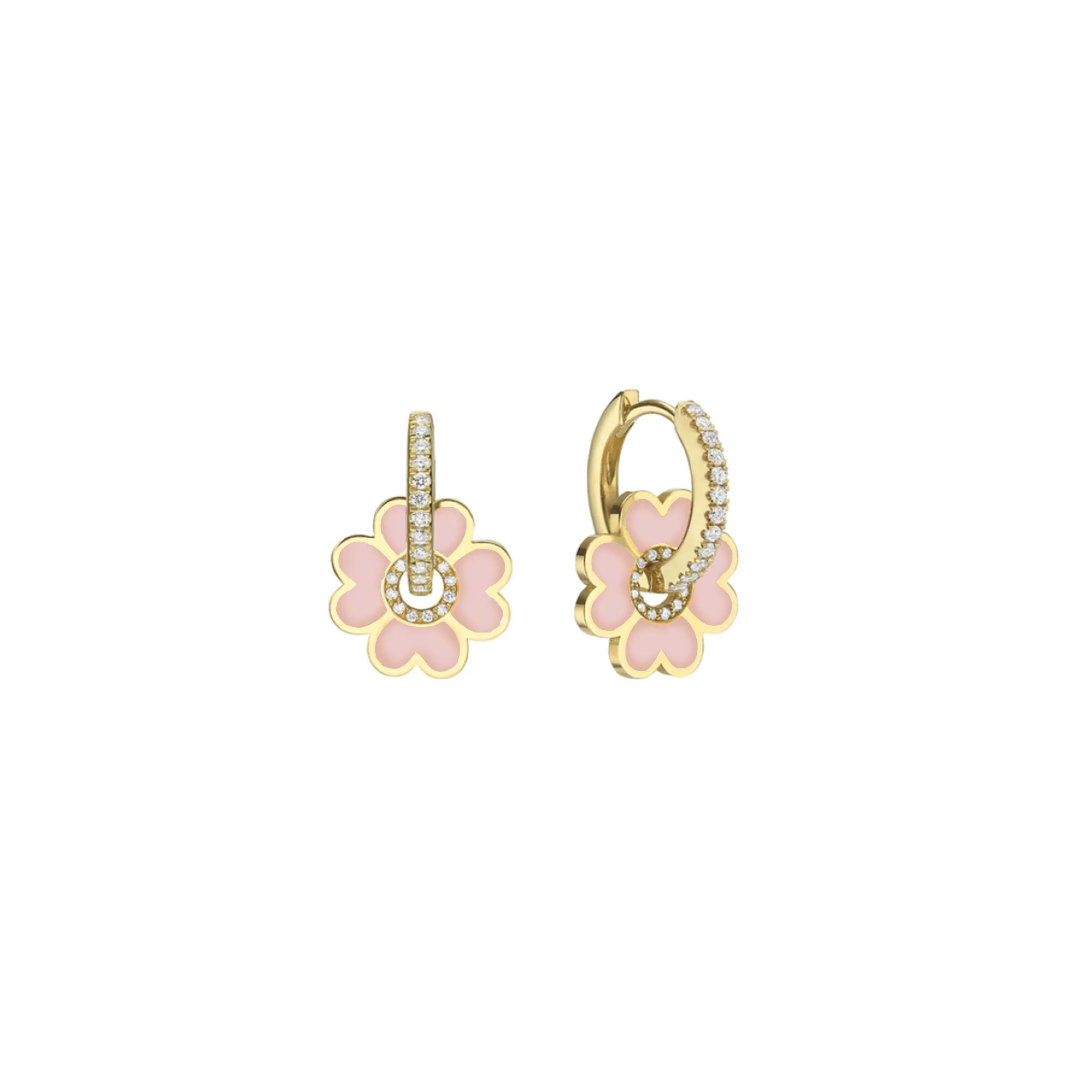 Midi Enamel Clover Earring