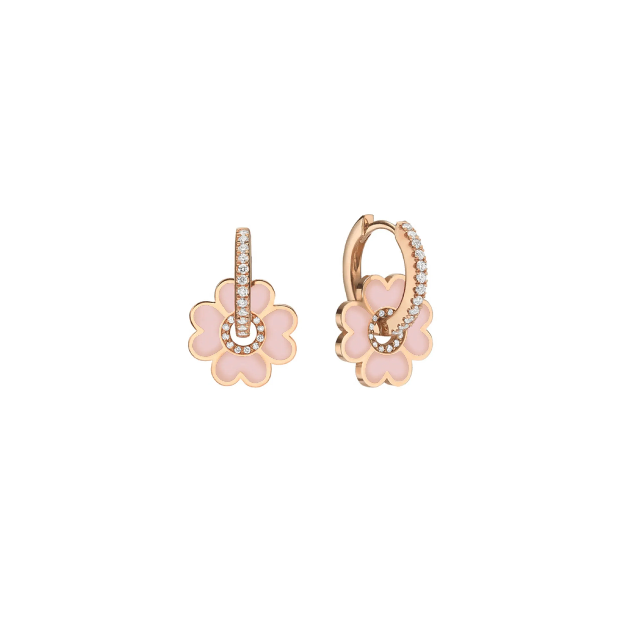 Midi Enamel Clover Earring