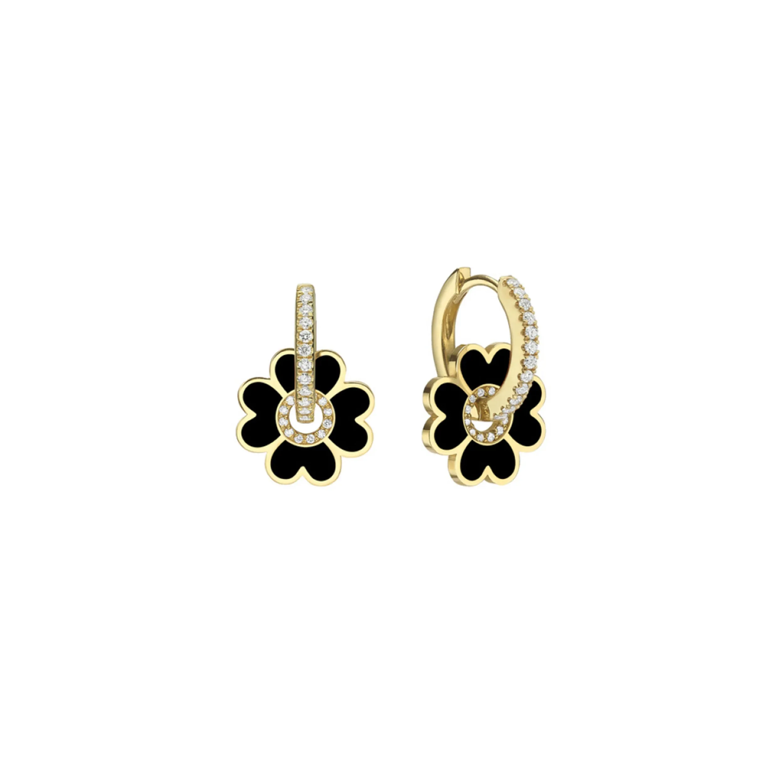 Midi Enamel Clover Earring