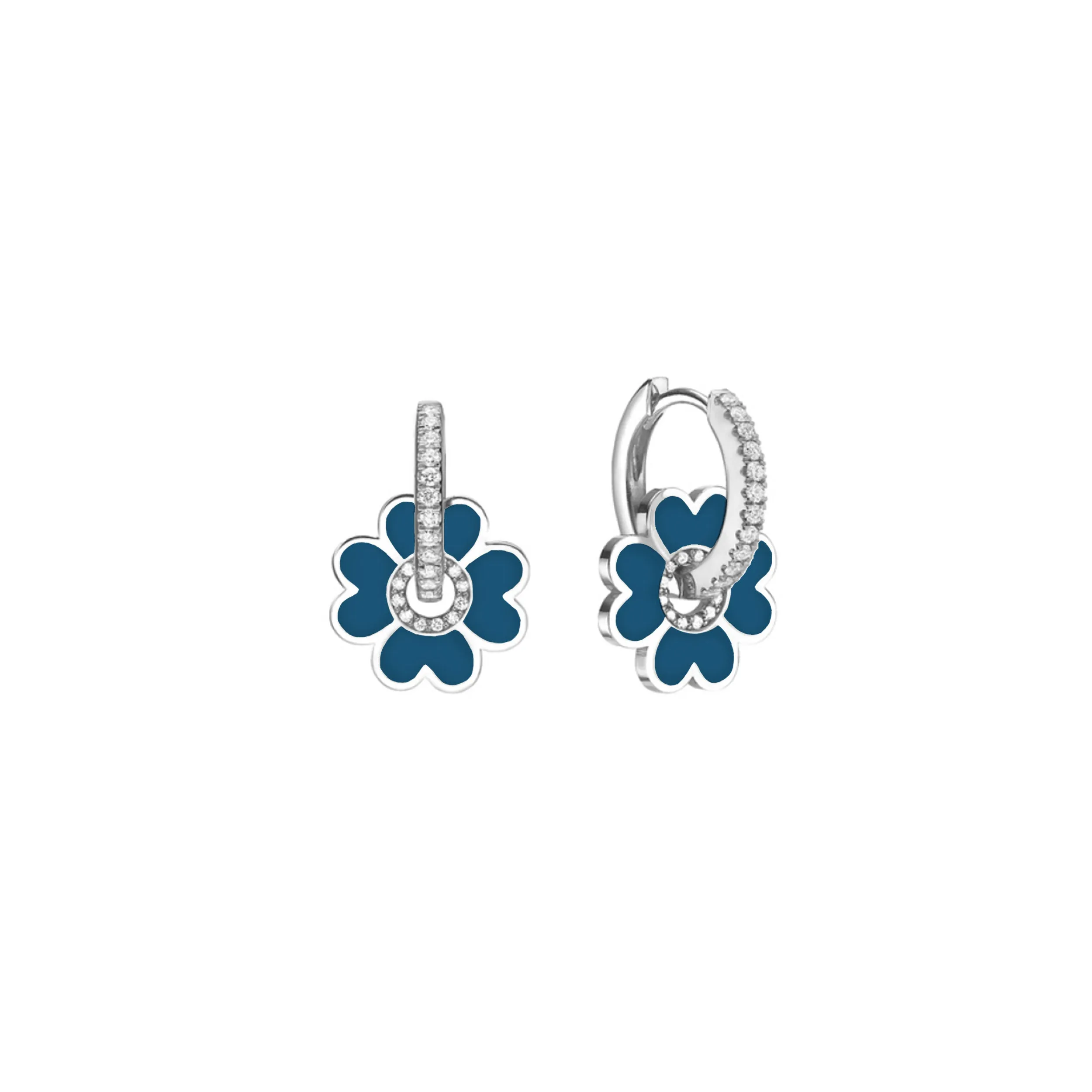 Midi Enamel Clover Earring