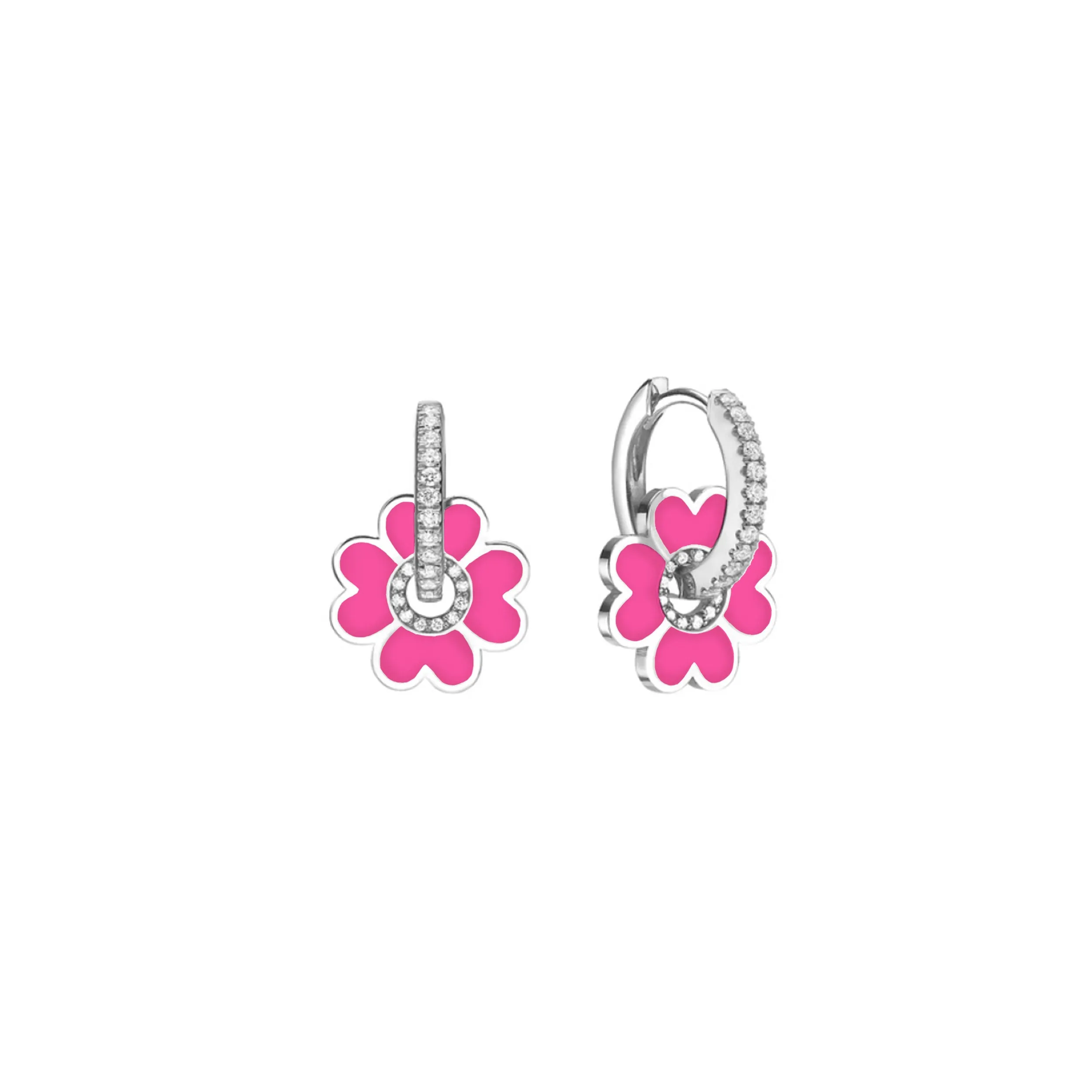 Midi Enamel Clover Earring