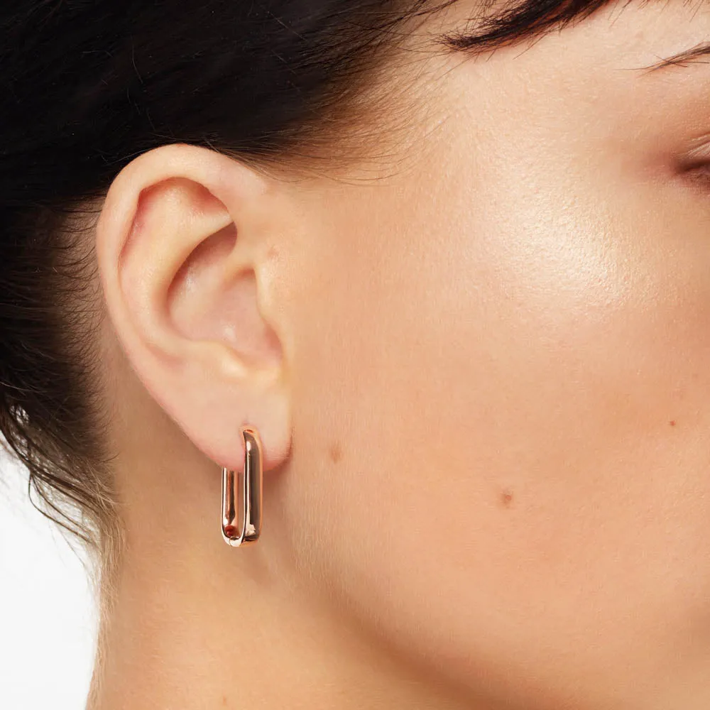 Midi Paperclip Earrings in Rose Gold