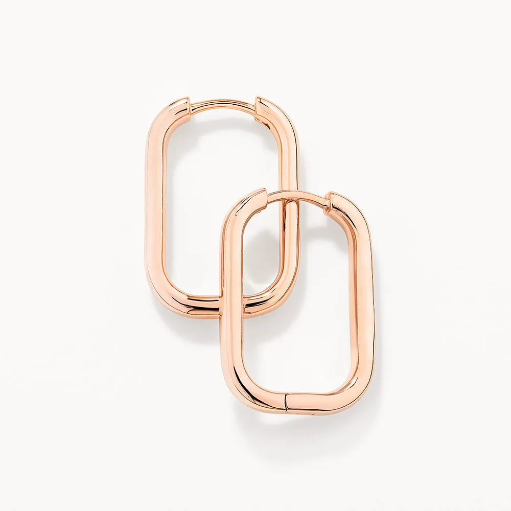 Midi Paperclip Earrings in Rose Gold