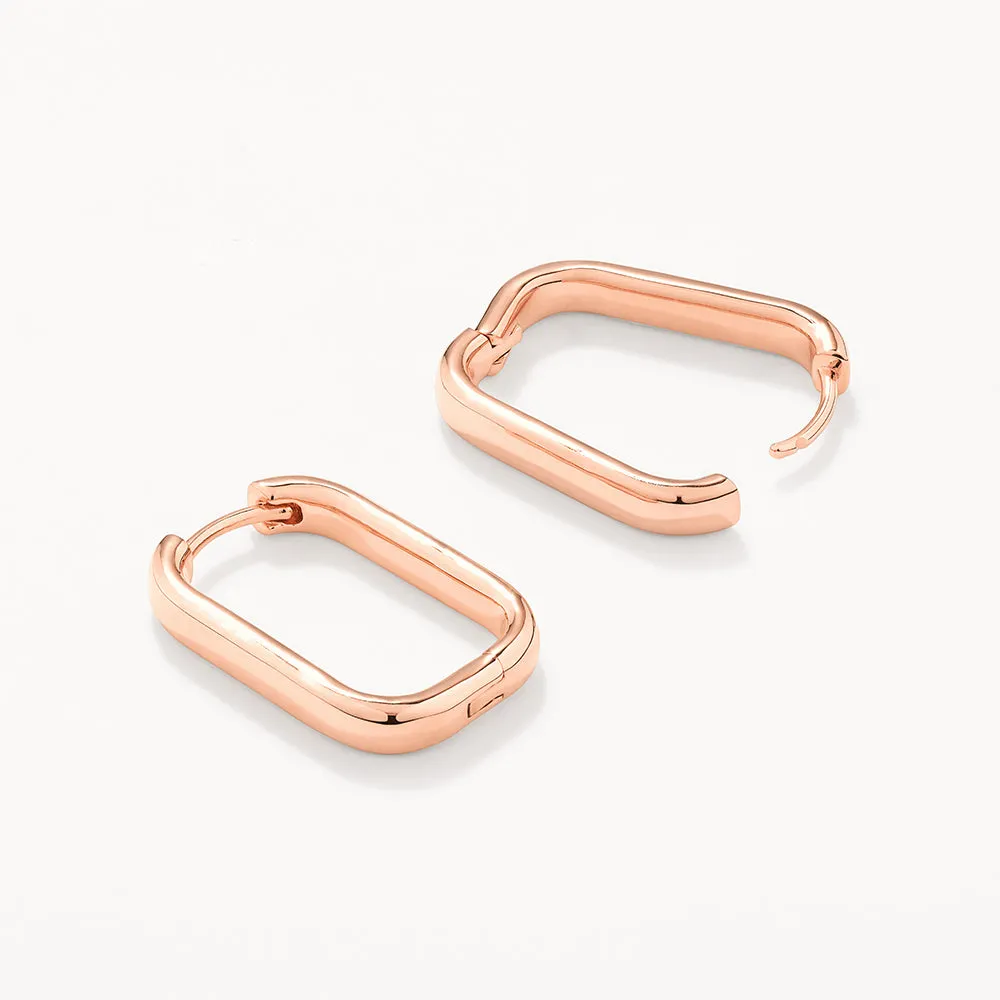 Midi Paperclip Earrings in Rose Gold