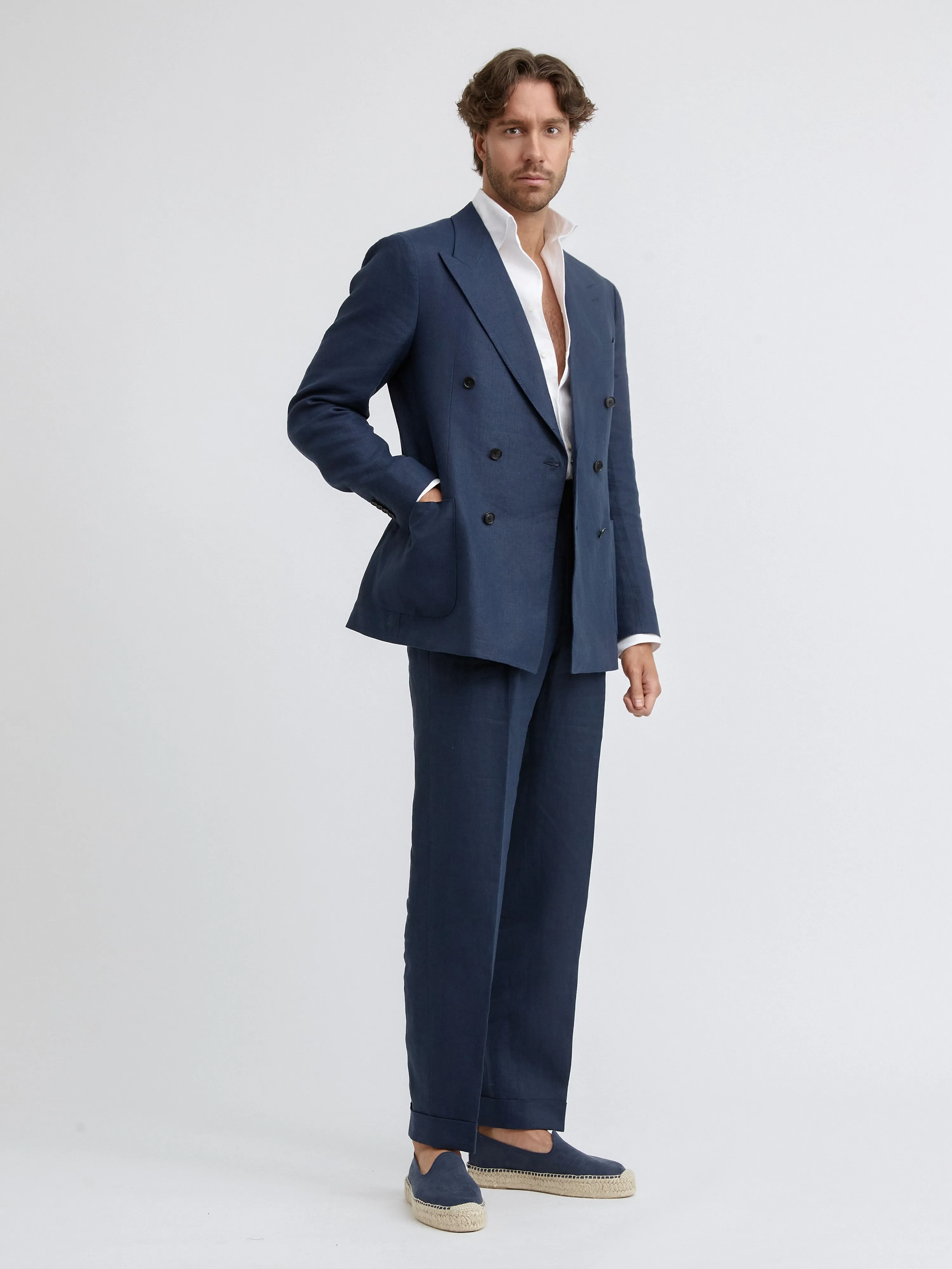 Navy Blue Linen Suit (DB)