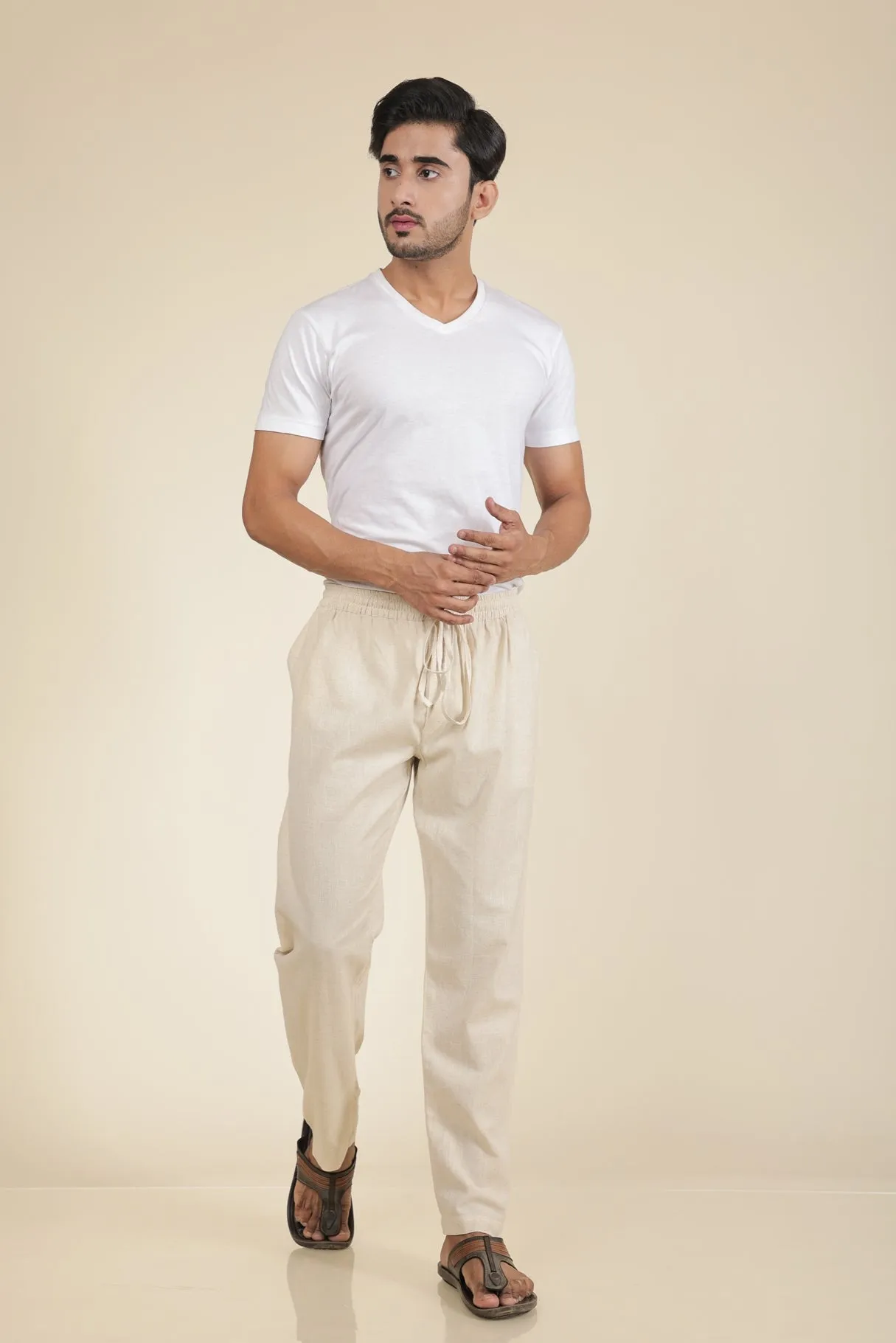 Off-White Cotton Men's Trousers