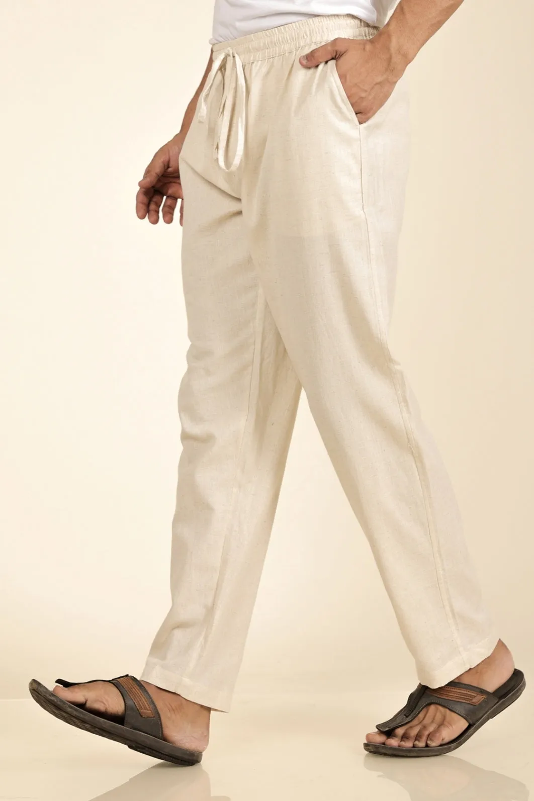 Off-White Cotton Men's Trousers