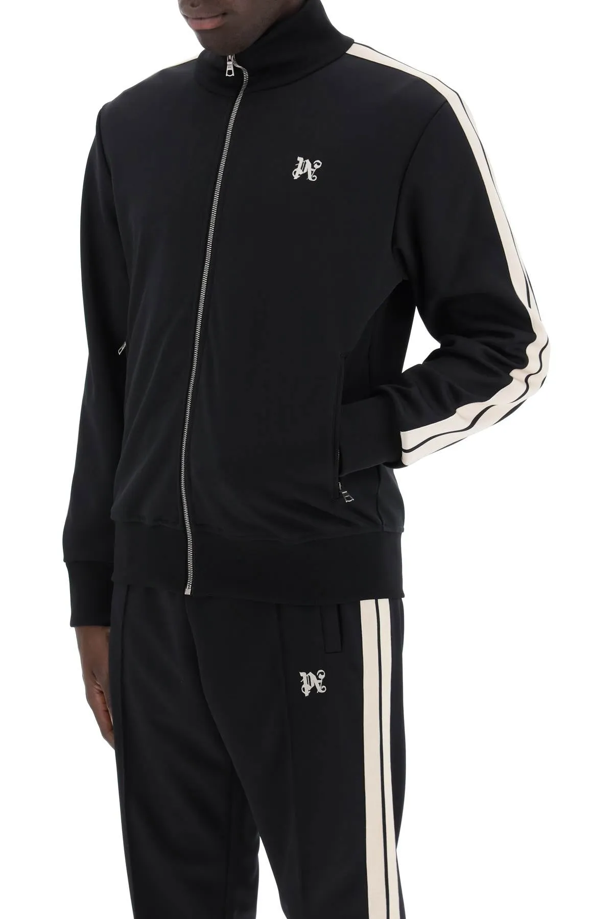PALM ANGELS track sweatshirt with contrasting bands