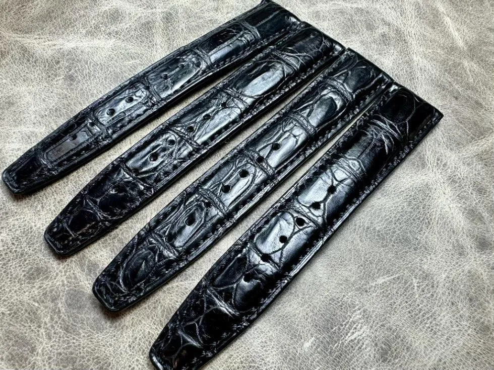 Pin Buckle Watch Leather Strap Bamboo Bone Pattern 20mm 21mm American Crocodile Leather Strap